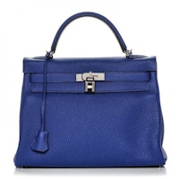 Hermes Kelly Retourne Togo Palladium 32 Bleu Electrique Hermes Kelly Retourne Togo Palladium 32 Bleu Electrique
