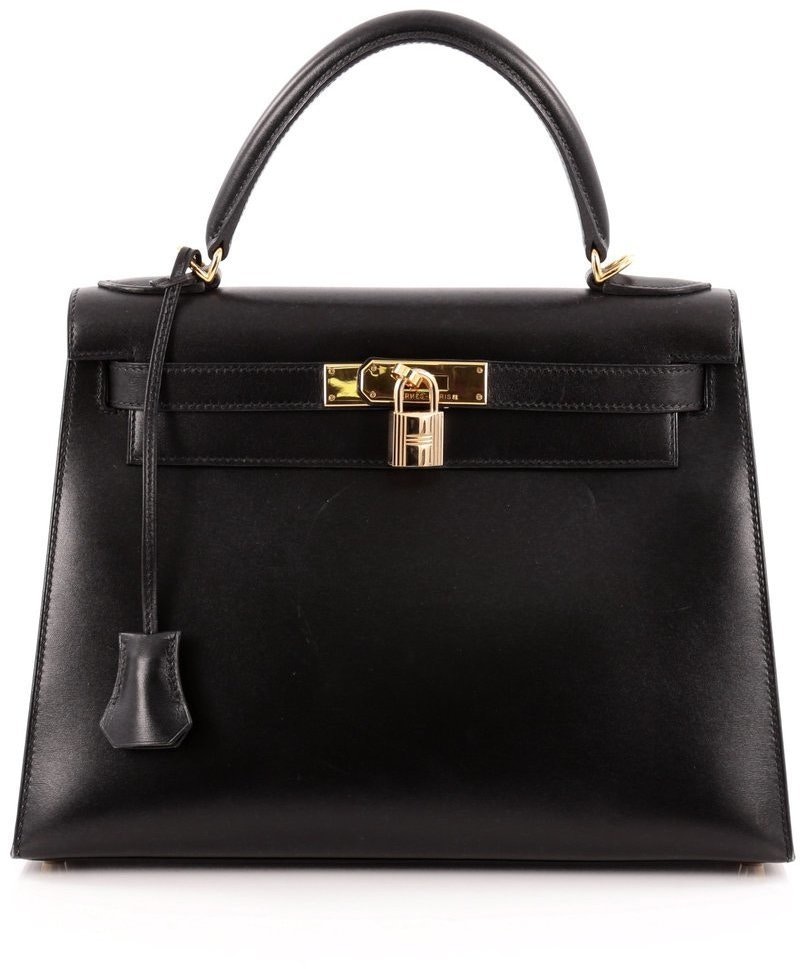Hermes Kelly Sellier Box Calf 28 Noir