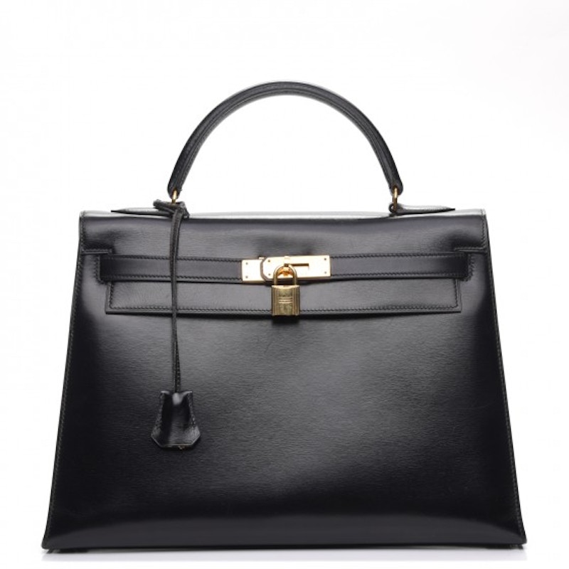 Hermes Kelly Sellier Box Calf 32 Noir