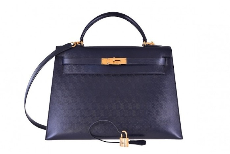 Buy Hermes 凱莉Sellier Monogram 32 印第戈色
