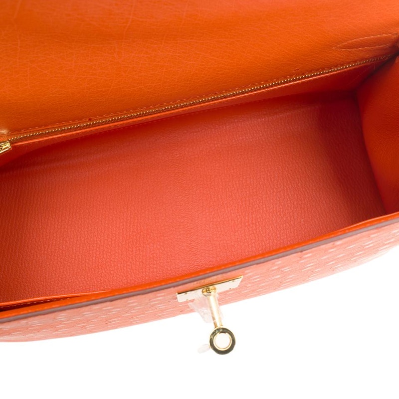 Lookbook Hermes Kelly Sellier Avestruz 28 Naranja Mandarina