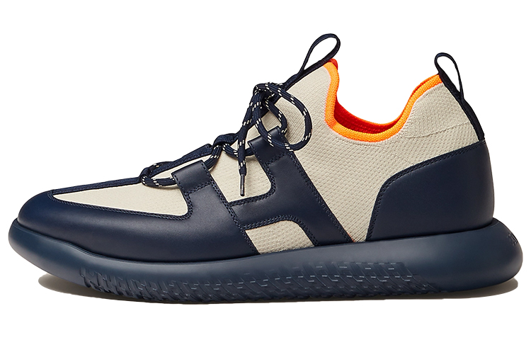 HERMES Knit Calfskin Sneaker 'Beige Blue' H212911Z-HT