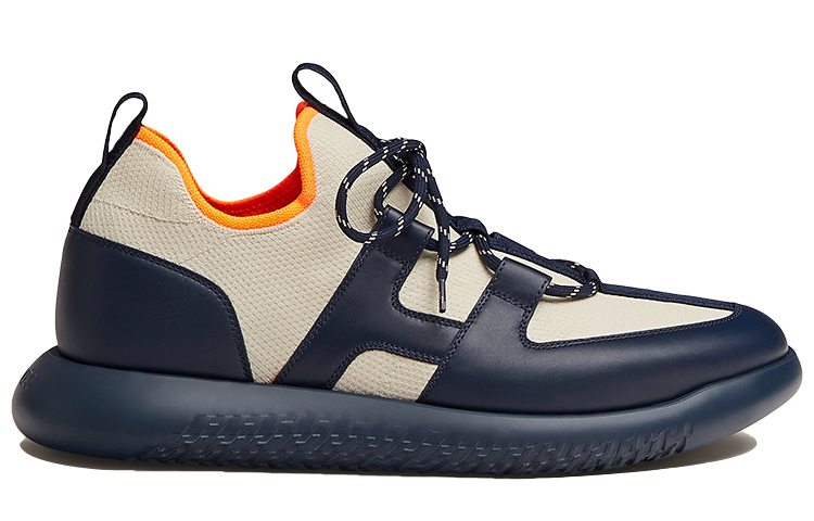 Order HERMES Sepatu Sneakers Knit Kulit Anak Sapi 'Beige Biru' H212911Z-HT
