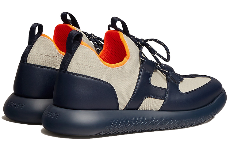 Purchase HERMES Sepatu Sneakers Knit Kulit Anak Sapi 'Beige Biru' H212911Z-HT