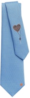 HERMES La Clef du Bonheur Silk Tie Sky Blue Accessory. H339315T-04 HERMES La Clef du Bonheur Silk Tie Sky Blue Accessory. H339315T-04