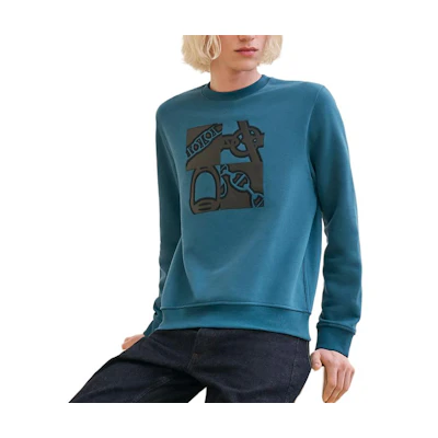 Hermes Lambskin Patch Crewneck Sweatshirt Men’s - Petroleum Blue H467810HA65