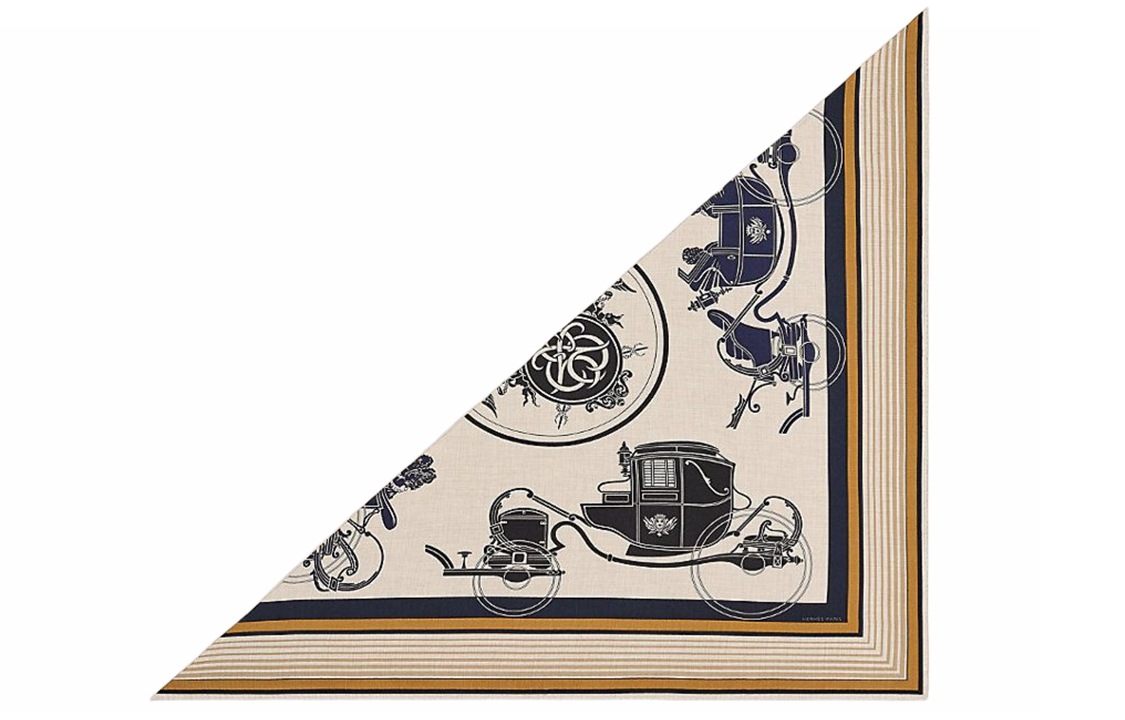 HERMES Large Triangle Scarf Beige H363791S04