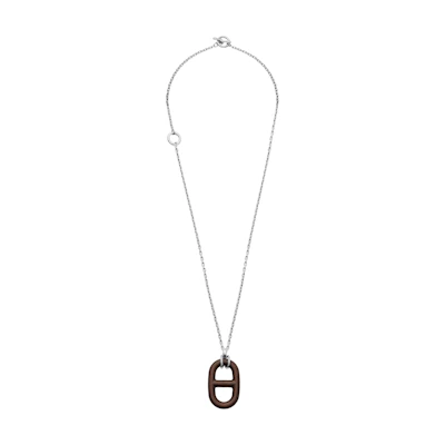 HERMES Leather Alloy Unisex Necklace for Couples. H077349FP01