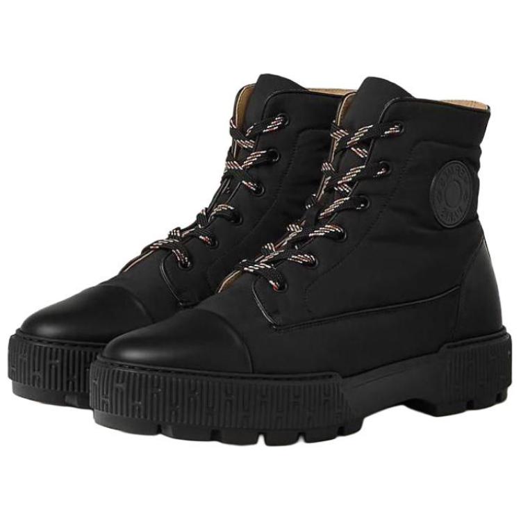 HERMES Leather Ankle Boot 'Black Comfort Lace-Up' H222960Z-H03