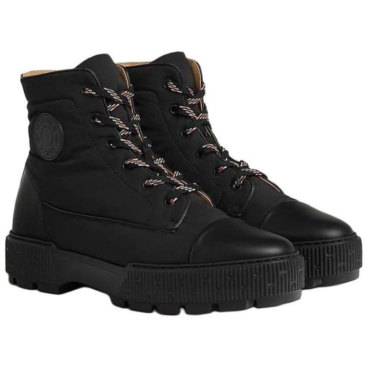 Order HERMES Leather Ankle Boot 'Black Comfort Lace-Up' H222960Z-H03