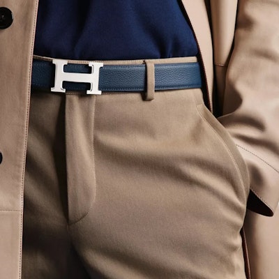 Cinturón de Cuero HERMÈS Negro/Chocolate 3.2cm con Hebilla Brillante y Mate. H064544CB86-H073967CAAB Details for Cinturón de Cuero HERMÈS Negro/Chocolate 3.2cm con Hebilla Brillante y Mate. H064544CB86-H073967CAAB