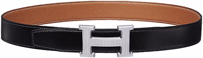HERMES Leather Belt Silver H Buckle Engraved Design 3.2cm H064540CK05-H073967CAAA HERMES Leather Belt Silver H Buckle Engraved Design 3.2cm H064540CK05-H073967CAAA