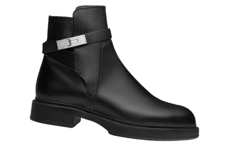 Order HERMES Leder Knöchelstiefel mit Schnalle ''Schwarz'' H212934Z-H11