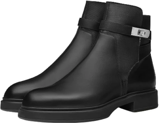 HERMES Leder Knöchelstiefel mit Schnalle ''Schwarz'' H212934Z-H11 Lookbook HERMES Leder Knöchelstiefel mit Schnalle ''Schwarz'' H212934Z-H11