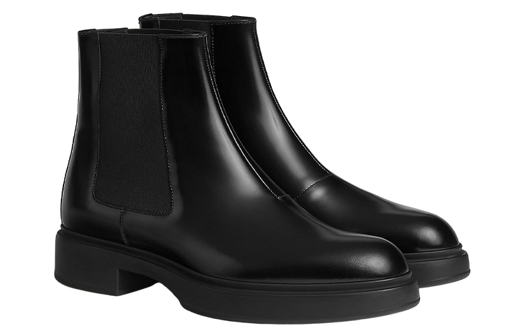 Lookbook HERMES Sepatu Boots Chelsea Kulit 'Hitam' H222818Z-H01390