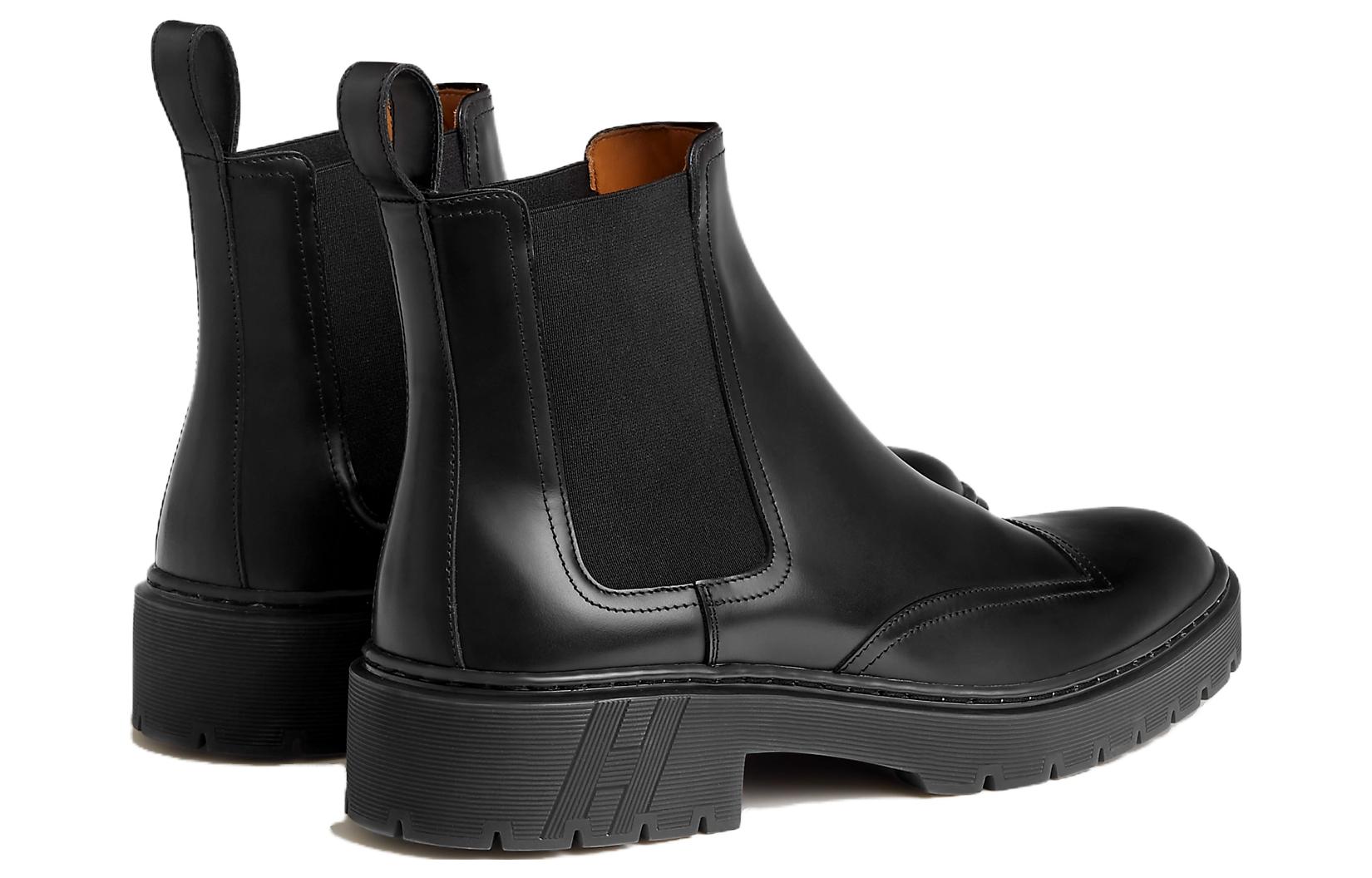 Shop 에르메스 블랙 레더 첼시부츠 H231953Z-H02