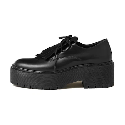 HERMES Leather Fashion CMFT 'Black Women's Casual Flat'