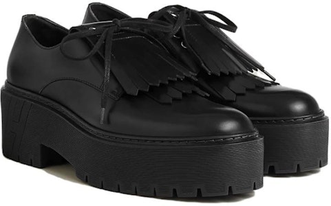 HERMES愛馬仕 皮革 時尚舒適 女士休閒單鞋 女款 黑色 Lookbook HERMES愛馬仕 皮革 時尚舒適 女士休閒單鞋 女款 黑色