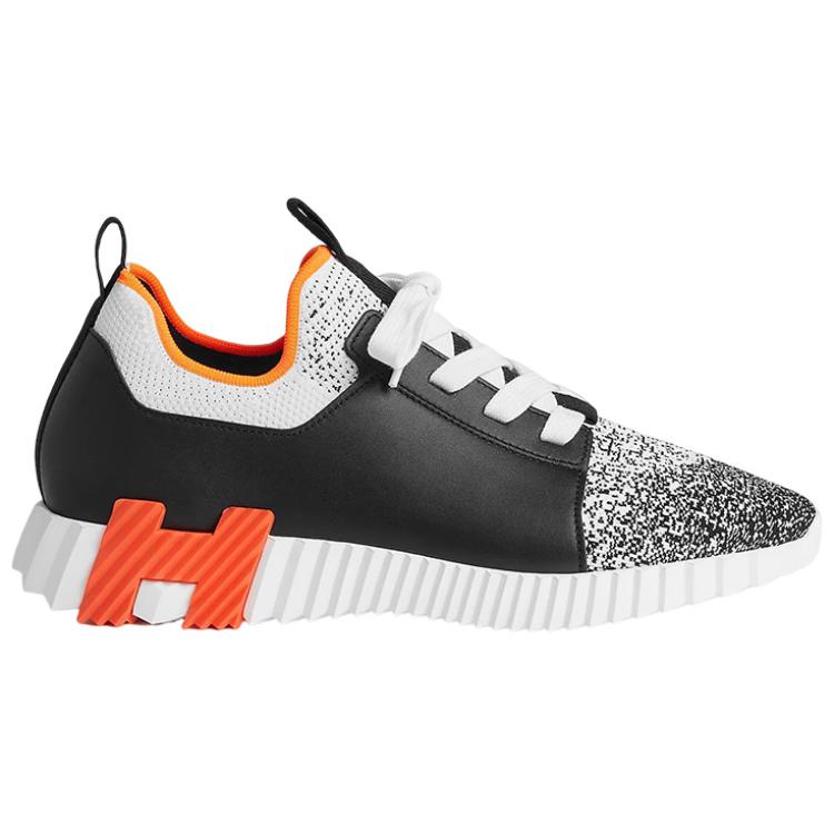 Order HERMES Scarpe Uomo in Pelle Nero Bianco Stringate Basse. H231778Z-H02