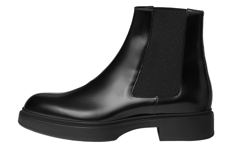 HERMES Leather Fashion Slip-On Ankle Boots 'Black' H222818Z-H01