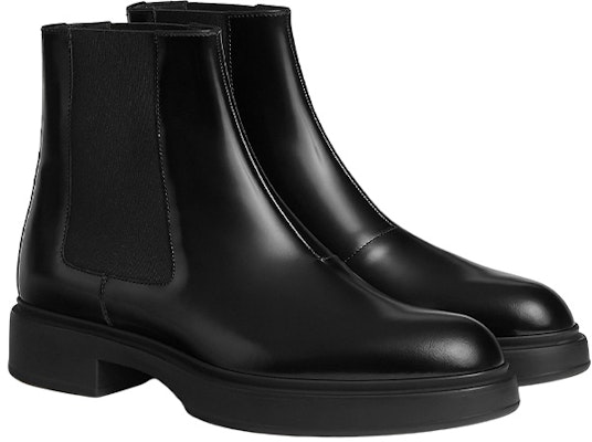 HERMES Leather Fashion Slip-On Ankle Boots 'Black' H222818Z-H01 Lookbook HERMES Leather Fashion Slip-On Ankle Boots 'Black' H222818Z-H01