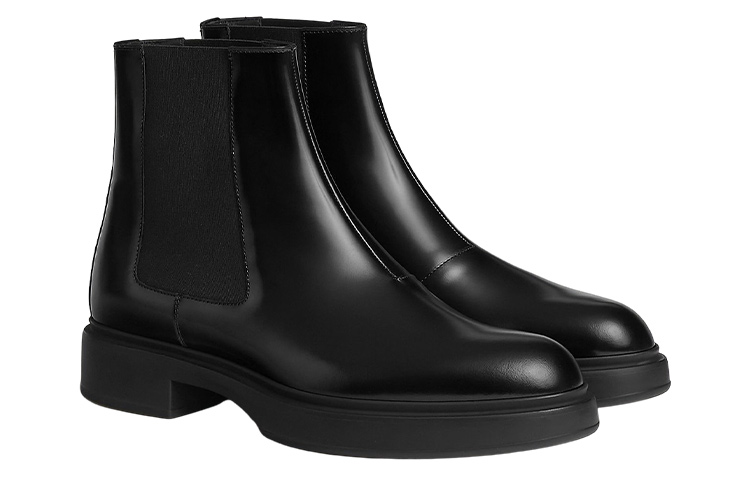Lookbook HERMES Kasut But Buku Lali Fesyen Kulit Slip-On 'Hitam' H222818Z-H01