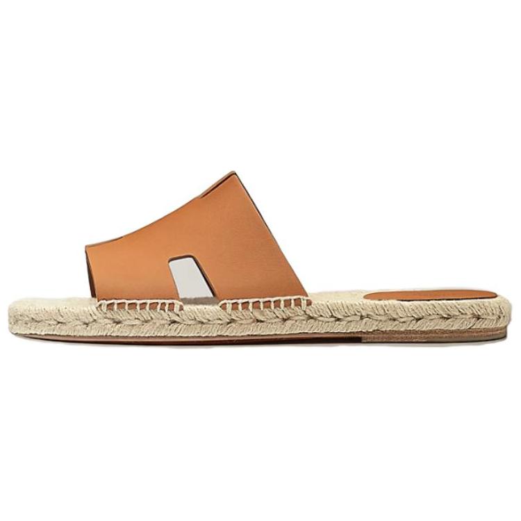 HERMES Leather Flat Sandal 'Brown' H201485Z-H10