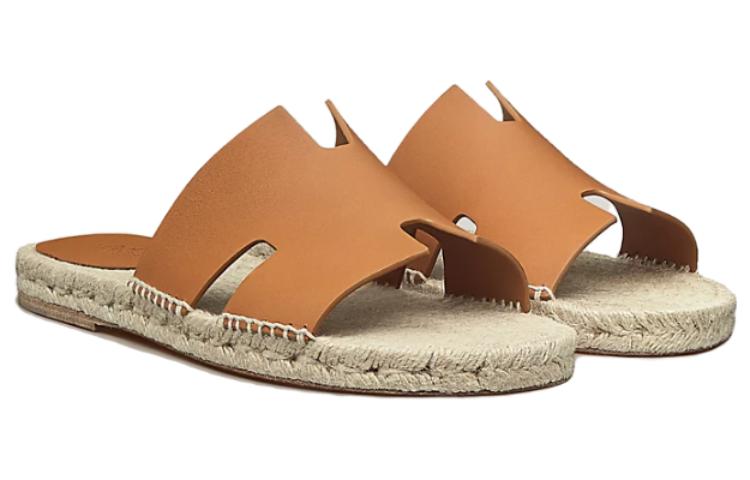 HERMES Leather Flat Sandal 'Brown' 圖 3