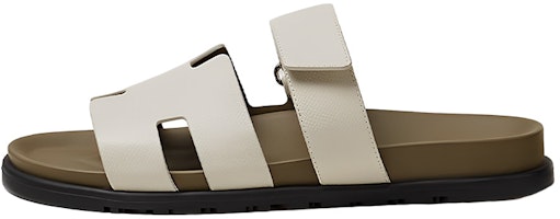 HERMES Leather Flat Sandal 'White Fashion' H222857Z-HBT HERMES Leather Flat Sandal 'White Fashion' H222857Z-HBT