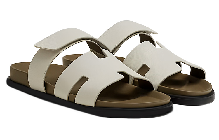 Shop Sandali Piatti in Pelle HERMES ''Moda Bianca'' H222857Z-HBT