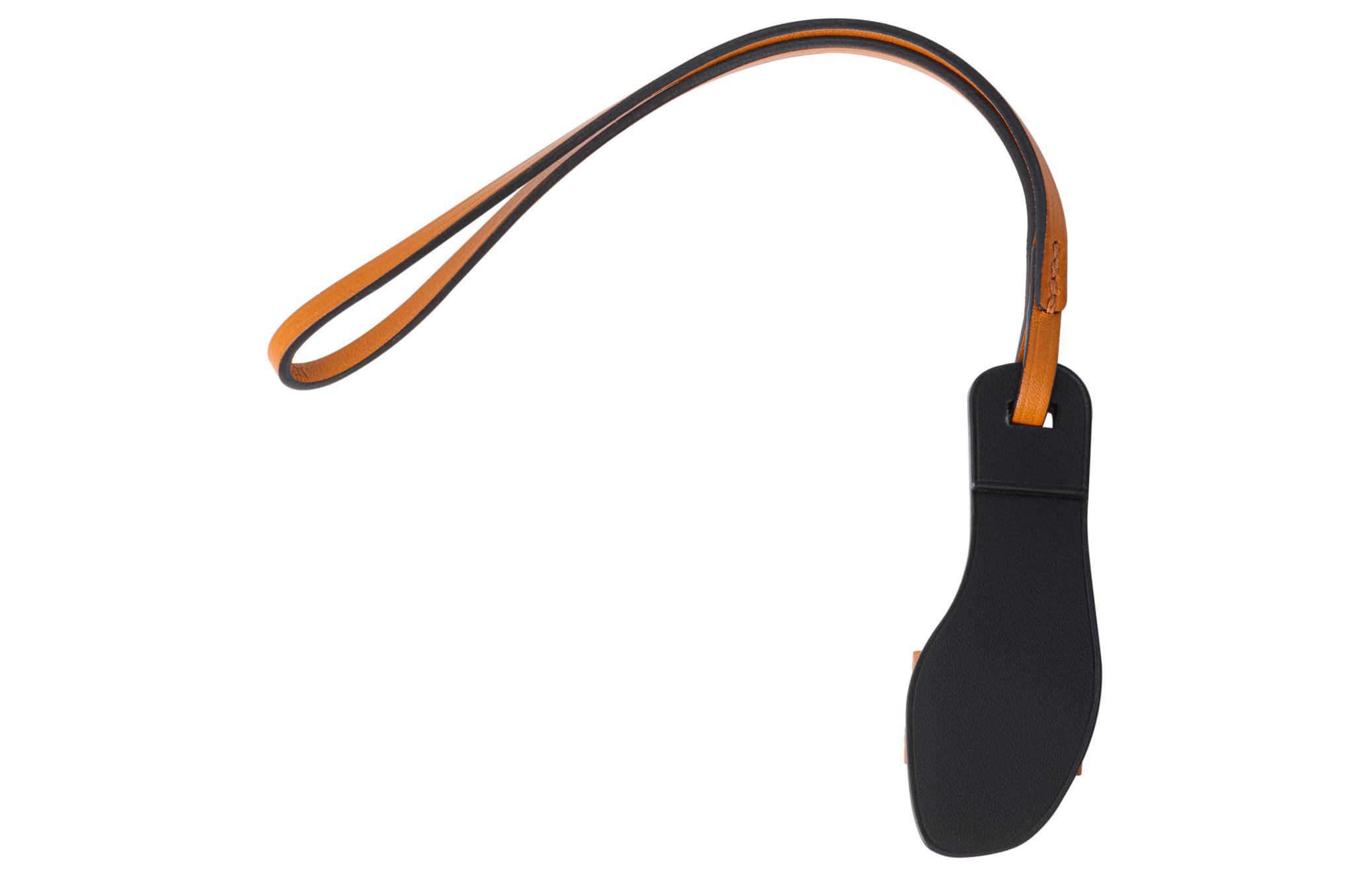 HERMES Leather Keychain Charm Unisex Couple Style Gold Brown H080148CAAB 圖 2