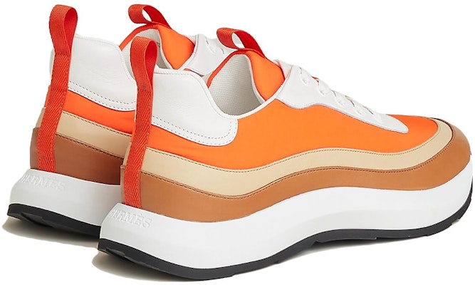 HERMES Sepatu Rendah Kulit Tali Renda 'Oranye Coklat' H231700Z-H2K Lookbook HERMES Sepatu Rendah Kulit Tali Renda 'Oranye Coklat' H231700Z-H2K