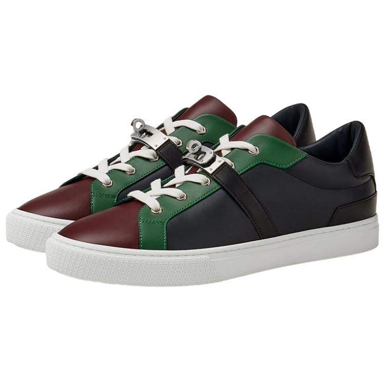 HERMES Leather Lace-Up Sneaker 'Black Fashion' 圖 3