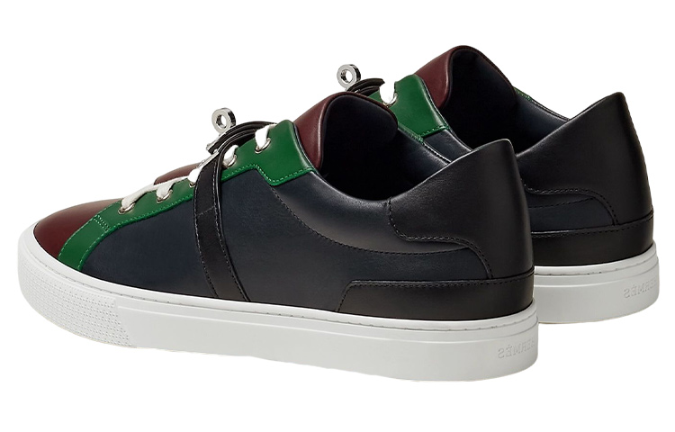 HERMES Leather Lace-Up Sneaker 'Black Fashion' 圖 5