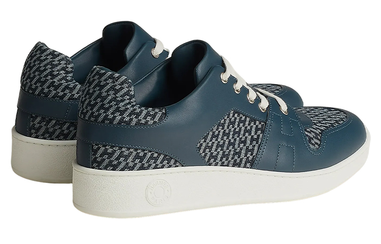 Shop HERMES Leather Low-Top Lace-Up 'Blue Fashion' H231790Z-HCB