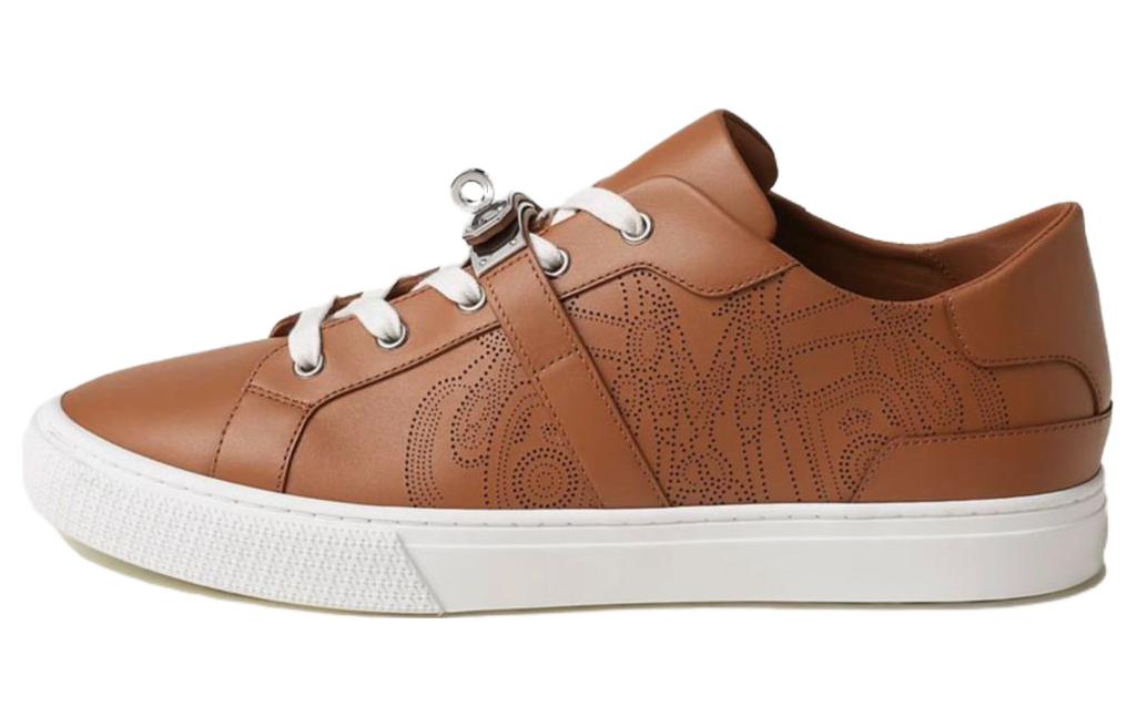 Buy HERMES Sepatu Kulit Rendah 'Brown Day' H232878Z-HA3