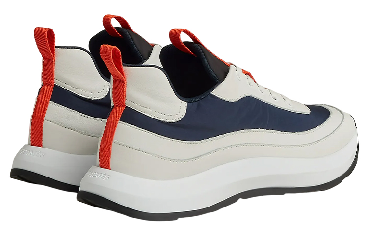 Shop HERMES Leather Low Top 'Blue White Fashion Strap' H231700Z-HI2