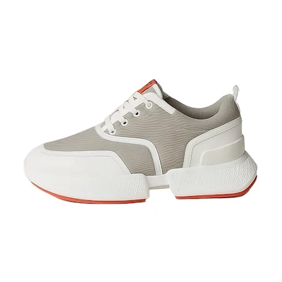 HERMES Leather Low Top 'Grey White'