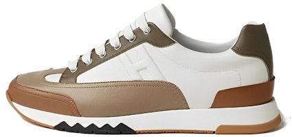 HERMES Leather Low Top 'Khaki Lace-Up' H191395Z-HC9 HERMES Leather Low Top 'Khaki Lace-Up' H191395Z-HC9