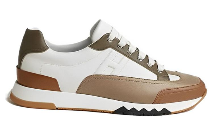 Order HERMES愛馬仕 皮革 圓頭繫帶 低筒 生活休閒鞋 男款 卡其色