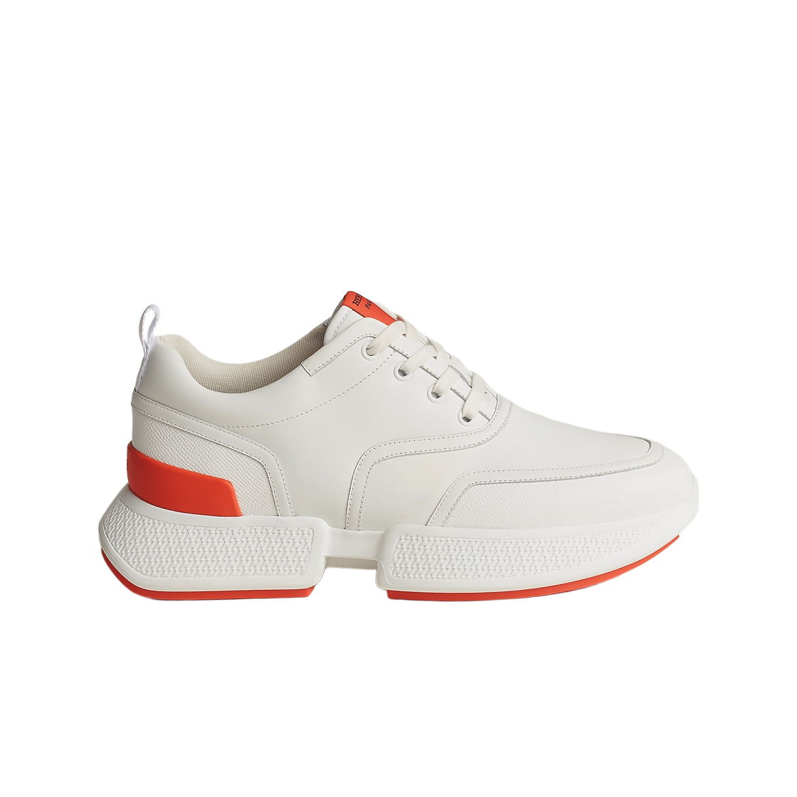 HERMES Leather Low Top Sneaker 'White Orange' H231732Z-H90