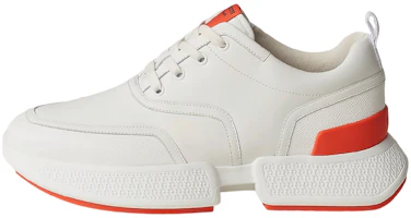 HERMES Leather Low Top Sneaker 'White Orange' H231732Z-H90 HERMES Leather Low Top Sneaker 'White Orange' H231732Z-H90