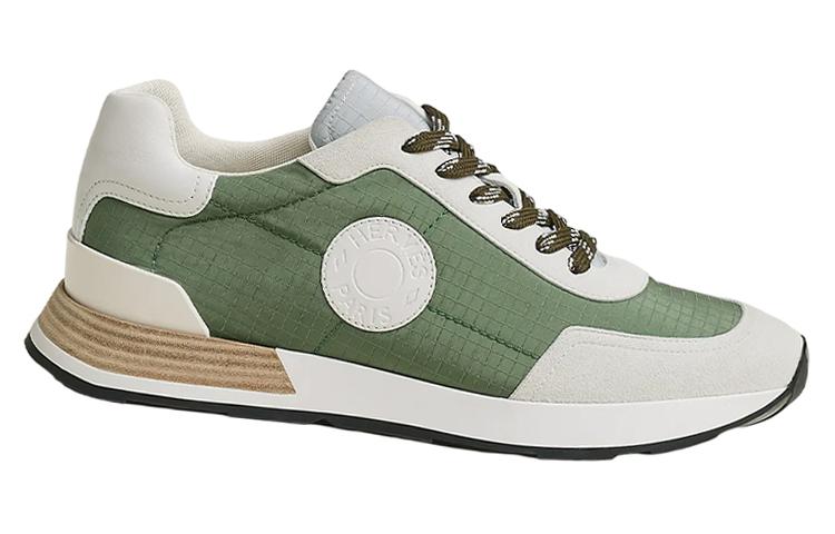 Order HERMES Kasut Sneakers Rendah Kulit 'Tali Fesyen Hijau' H231779Z-HK3