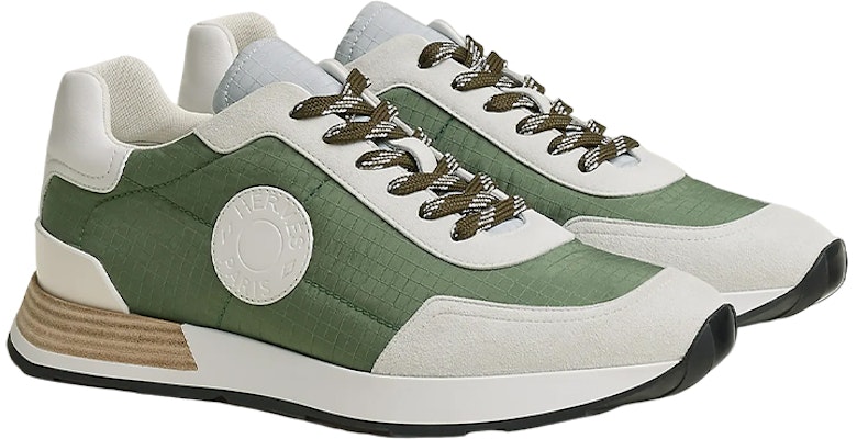 HERMES愛馬仕 皮革 時尚繫帶 低筒 運動休閒鞋 男款 綠色 Lookbook HERMES愛馬仕 皮革 時尚繫帶 低筒 運動休閒鞋 男款 綠色