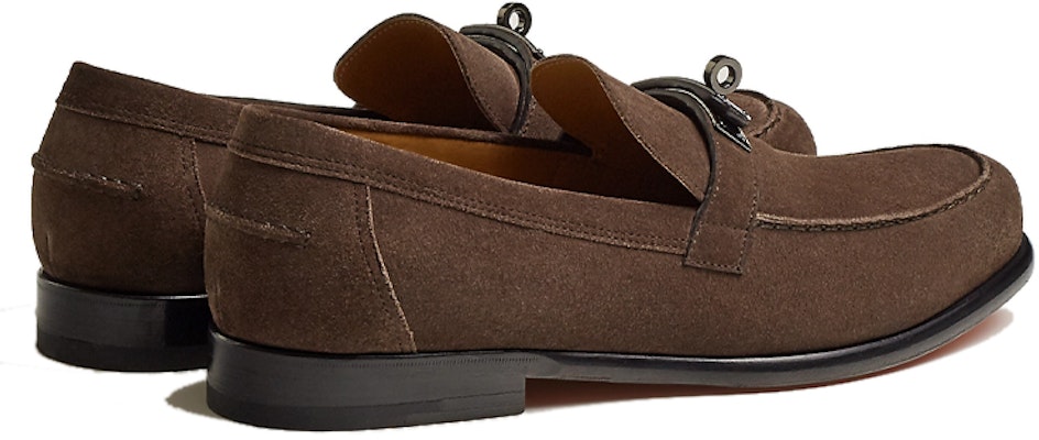 HERMES Kulit Moccasin 'Coklat Ebony' H222996Z-AME Shop HERMES Kulit Moccasin 'Coklat Ebony' H222996Z-AME