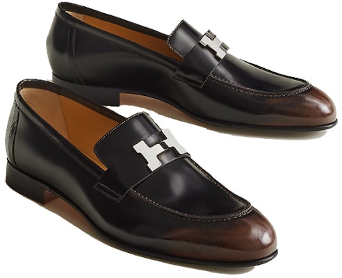 HERMES Kulit Moccasin 'Logo Besi - Hitam Coklat' H222976Z-AME Lookbook HERMES Kulit Moccasin 'Logo Besi - Hitam Coklat' H222976Z-AME