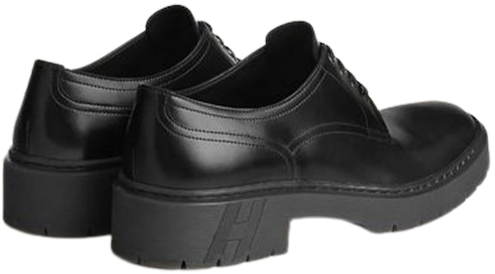 HERMES Leather Round-Toe Lace-Up 'Black' H231952Z-H02 Shop HERMES Leather Round-Toe Lace-Up 'Black' H231952Z-H02