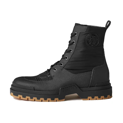 HERMES Leather Round Toe Lace-Up Boots 'Black CMFT'