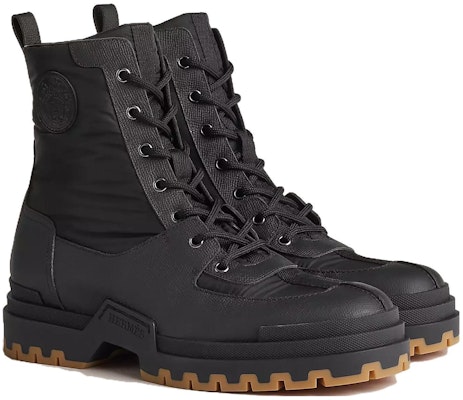 HERMES Leather Round Toe Lace-Up Boots 'Black Comfort' H231981ZH02430 Lookbook HERMES Leather Round Toe Lace-Up Boots 'Black Comfort' H231981ZH02430