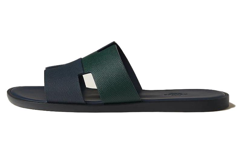 HERMES Leather Slides 'Blue CMFT'
